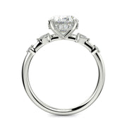 Monique Oval Cut Hidden Halo Side Stones 4 Prong Claw Set Engagement Ring Setting - Nivetta